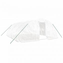 Serre tente abri plante fleur légumes avec cadre en acier 30 m² 6 x 5 x 2,3 m blanc 02_0044571