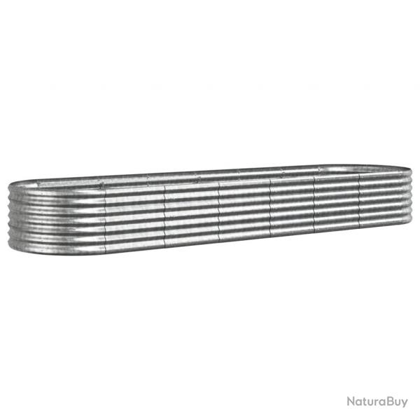 Jardinire bac lit surlev plantes fleurs terrasse jardin de jardin acier enduit de poudre argent