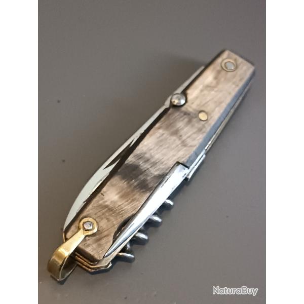 ANCIEN COUTEAU 6 pices, PRADEL THIERS, XXme, manche corne.