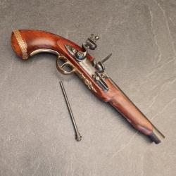 Replique pistolet a silex hawkins avec marquage sur le canon