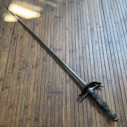 ÉPÉE D'OFFICIER POMMEAU AU CASQUE EMPANACHÉ LAME DE SOLINGEN GRAVÉE