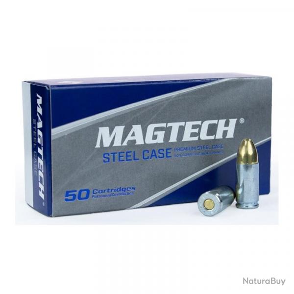 Munitions 9mm Magtech FMJ Acier 124 grains FMJ