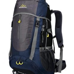 Sac à Dos Grande Capacité 70L Molle Grande Capacité Outdoor Randonnée Trekking Pêche Chasse Bleu