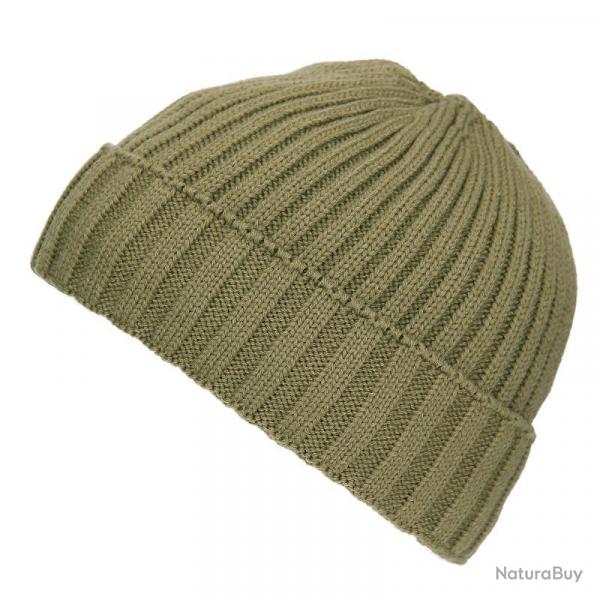 Bonnet en tricot fourr Vert