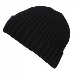 Bonnet en tricot fourré Noir