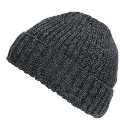 Bonnet en tricot fourré Gris chiné