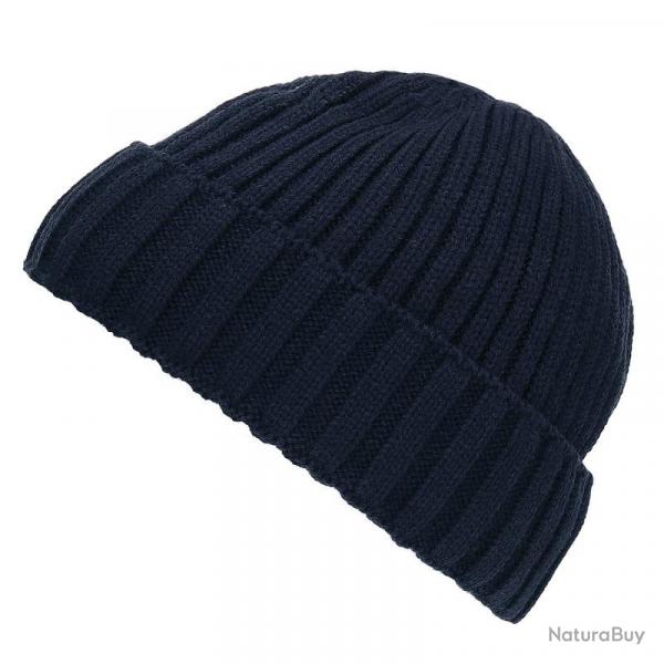 Bonnet en tricot fourr Bleu marine