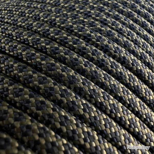 Paracord Type III 550 First Division (10 mtres) Black Army green snake