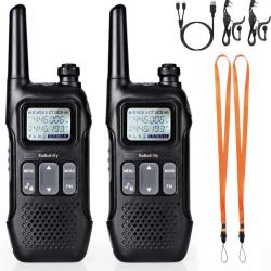 Talkies Walkies 2pcs Écran LCD 16 Canaux Vox Longue Portée Batterie1500 mA Casque Lampe LED