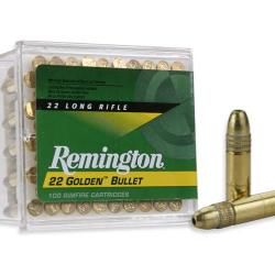 Remington - 22lr Golden Bullet 36 grains ogive tête creuse cuivrée - x 100