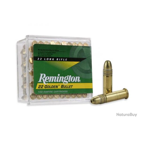Remington - 22lr Golden Bullet 36 grains ogive tte creuse cuivre - x 100