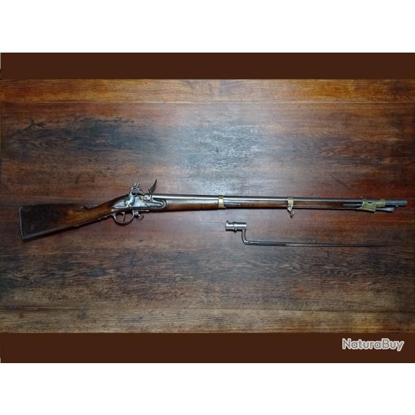 Rare Fusil  silex 1777 corrig AN 9- Artillerie - cal 17.5mm - EM