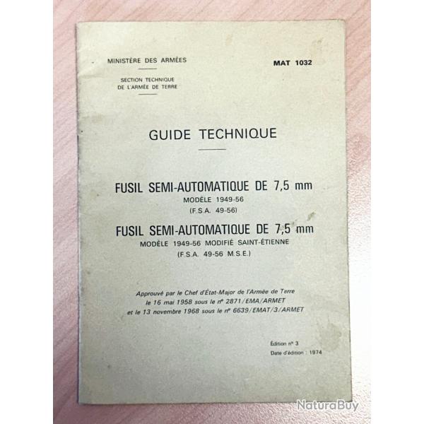 GUIDE TECHNIQUE FUSIL SEMI-AUTOMATIQUE DE 7,5 MM