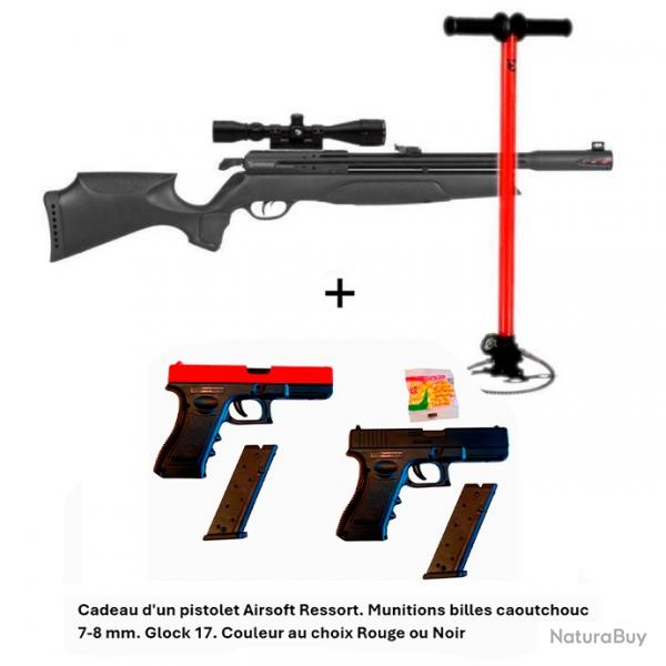 PACK-CADEAU ! Pack Carabine Arrow Gamo 5,5 mm + Cadeau pistolet Ressort Airsoft Glock 17.Cal. 7-8 mm