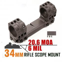 6 anneaux de portée MIL 20.6MOA 1.54 pouces pour Rails Picatinny -**Desert  - LIVRAISON GRATUITE
