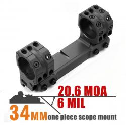 6 anneaux de portée MIL 20.6MOA 1.54 pouces pour Rails Picatinny -**Black  - LIVRAISON GRATUITE