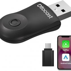 Adaptateur sans Fil Android Auto et Carplay Brancher et à Jouer WiFi 5,8 GHz, Conversion Filaire en