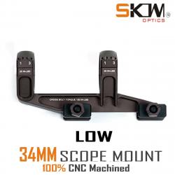 SKWoptics-anneaux de portée pour rails Picatinny -**34MM DARK SOIL-LOW