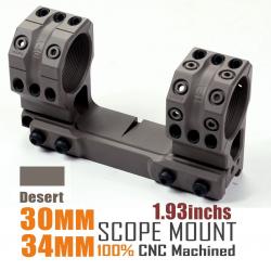 Anneaux de portée haute 1.93 pouces pour rails Picatinny 34mm 30mm, désert - LIVRAISON GRATUITE