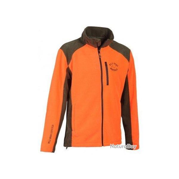 Blouson polaire brod Sanglier orange PERCUSSION
