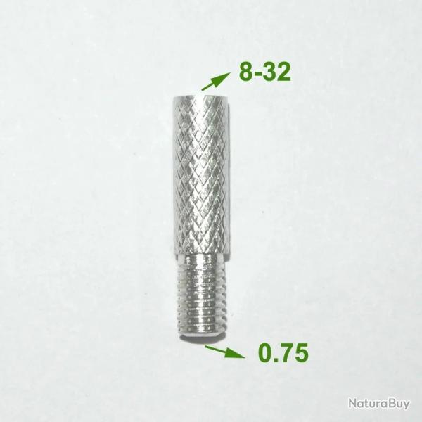 adaptateur en aluminium pour baguette de nettoyage - 0.75 male vers 8-32 femelle