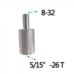 adaptateur en aluminium pour baguette de nettoyage - 8-32 male vers 5-15"26T femelle