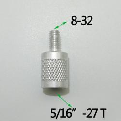 adaptateur en aluminium pour baguette de nettoyage - 8-32 male vers 5-16"-27T femelle