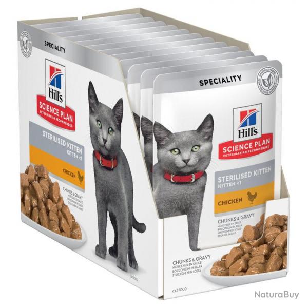 HILLS FELINE STERILISED KITTEN POULET SAUCE 12X85GR