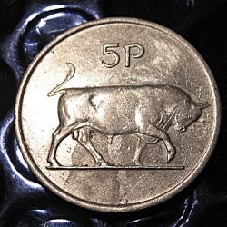 Eire piece de 10 pence 1974 (taureau) ttb