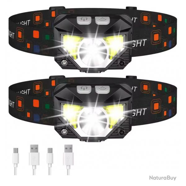 TOP ENCHERE Pack 2 Lampes Frontale LED tanche