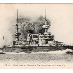 CPA - Marine Militaire -  Le "Saint-Louis",Cuirasse a tourelles (vitesse 18 noeuds05) N°528