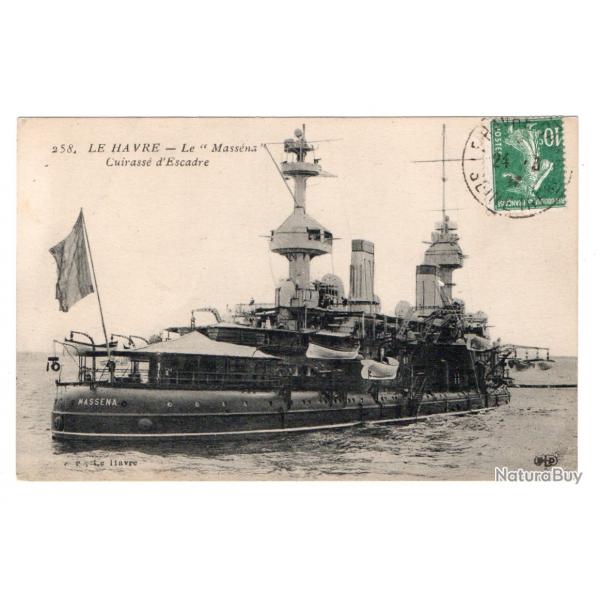 CPA - MARINE DE GUERRE-  LE HAVRE  "Massena" Cuirasse dESCADRE  N311