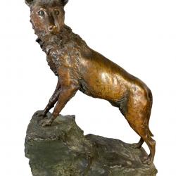 Sculpture Bronze le grand loup par Marius Sain