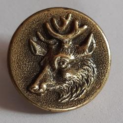 Bouton de livrée de chasse, Tête Cerf à gauche , Ø16, laiton. SUPÉRIEUR FRANCE Lot A7