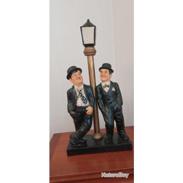 Figurine Laurel et Hardy rverbre en cramique