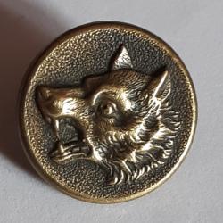 Bouton de livrée de chasse, Tête de Loup à gauche , Ø16, laiton. SUPÉRIEUR FRANCE, Lot B3