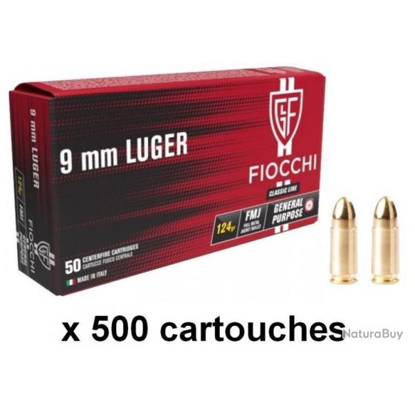 FIOCCHI cal.9mm PARA FMJ 124 grs x500