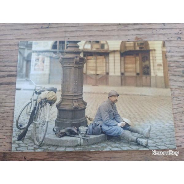 Grande carte postale d un poilu