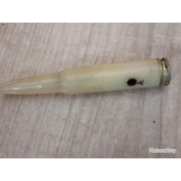 Cartouche, munitions, calibre 7,5 mm  blanc.  neutralise.