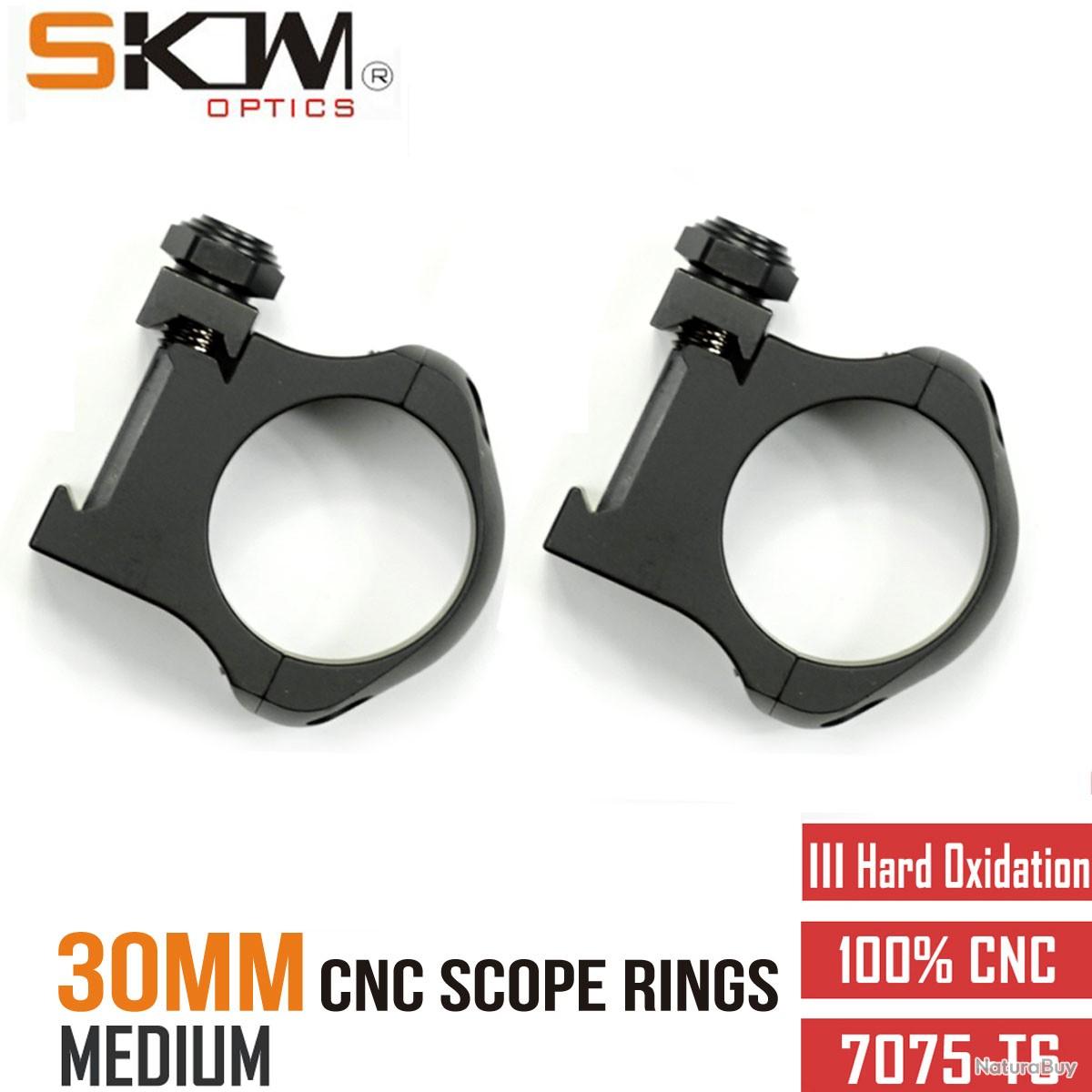 Anneaux QD 30 Mm Pour Rail Picatinny – Profil Haut, Alliage Alu, Démontage Rapide