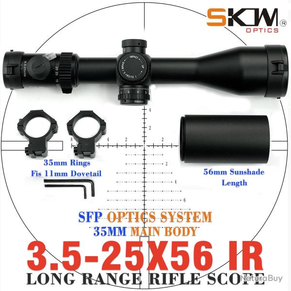 lunette de vise, rticule BDC, 30mm, 3,5-25x56- -***SCOPE AND 11MM RING LIVRAISON GRATUITE !!!
