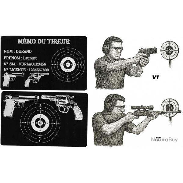 Mmo tireur sportif FFT en aluminium grav au laser (Recto / Verso)
