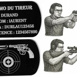 Mémo tireur porte clé TAG militaire FFT en aluminium gravé au laser (Recto/Verso)