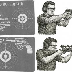 Mémo tireur sportif FFT argenté en aluminium gravé au laser (Recto / Verso)