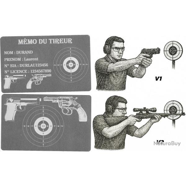 Mmo tireur sportif FFT argent en aluminium grav au laser (Recto / Verso)