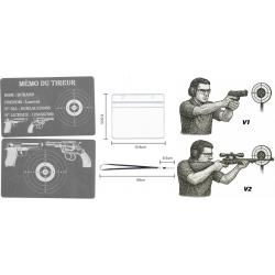 Mémo tireur sportif FFT argenté en aluminium gravé au laser (Recto / Verso) + Porte badge tour de co