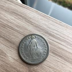 pièce argent 2 Francs suisse- Helvetia - 1878