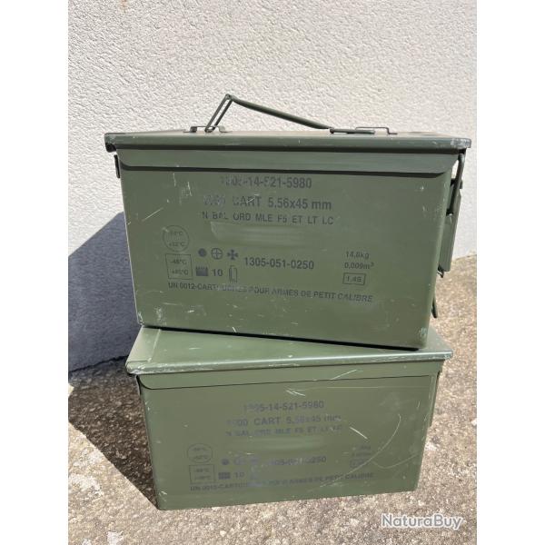 Lot de 2 caisses  munitions vides green