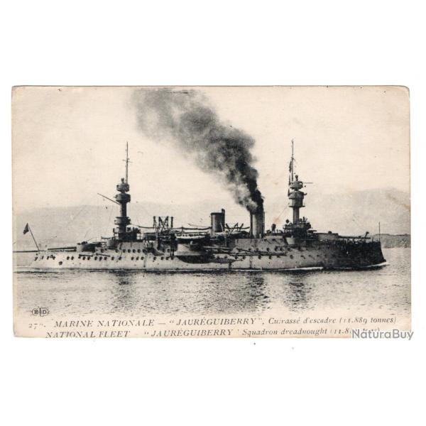 CPA - MARINE NATIONALE - JAUREGUIBERRY . Cuirasse d'escadre N1054
