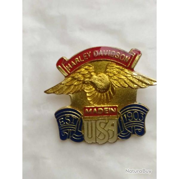PINS HARLEY DAVIDSON AIGLE MADE IN USA  EST 1903